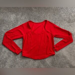 all in motion Red Long-Sleeve Crop Top